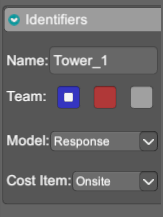 Cost Item field in the Identifiers Section of the Properties Panel