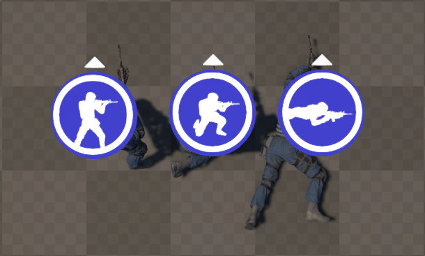 Entity icon indicating current posture