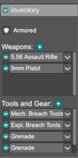 Tools icons below the Alternate Weapon icon