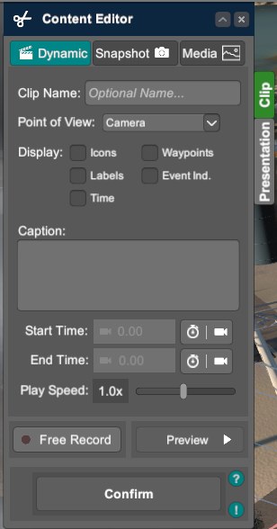 Video Creator panel